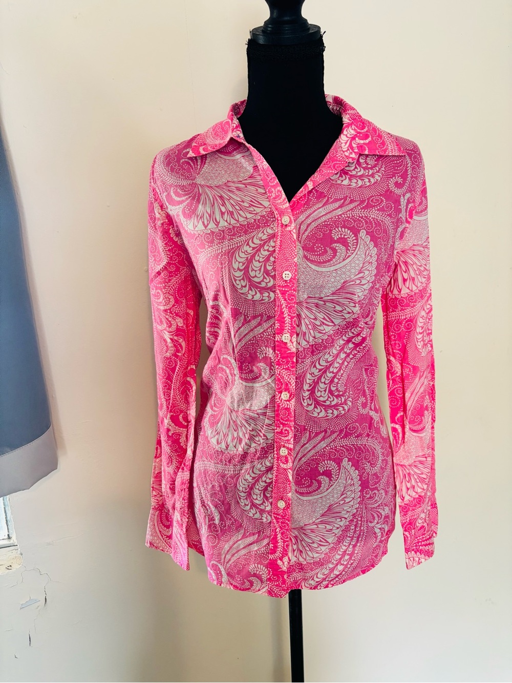 Talbots Pink Paisley Button-Down Shirt